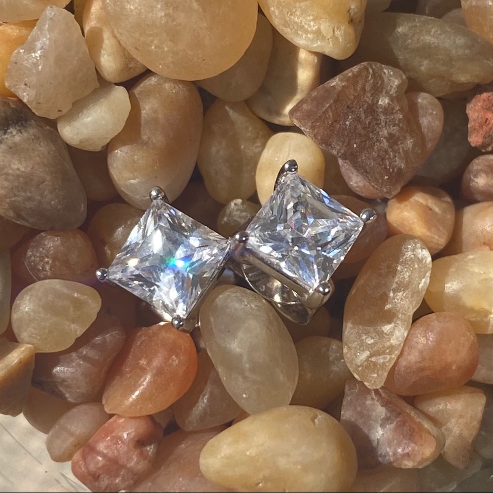 Nordstrom Cubic Zirconia (CZ) Square Silver Studs